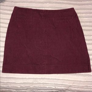 maroon velvet mini skirt
